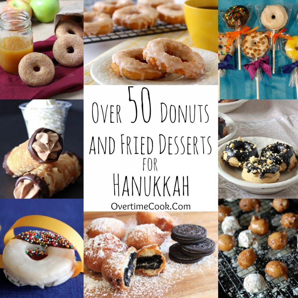 over 50 donuts and fried desserts for hanukkah on OvertimeCook