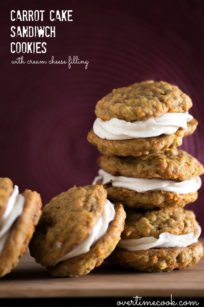 Carrot Cake Sandwich Cookies on OvertimeCook