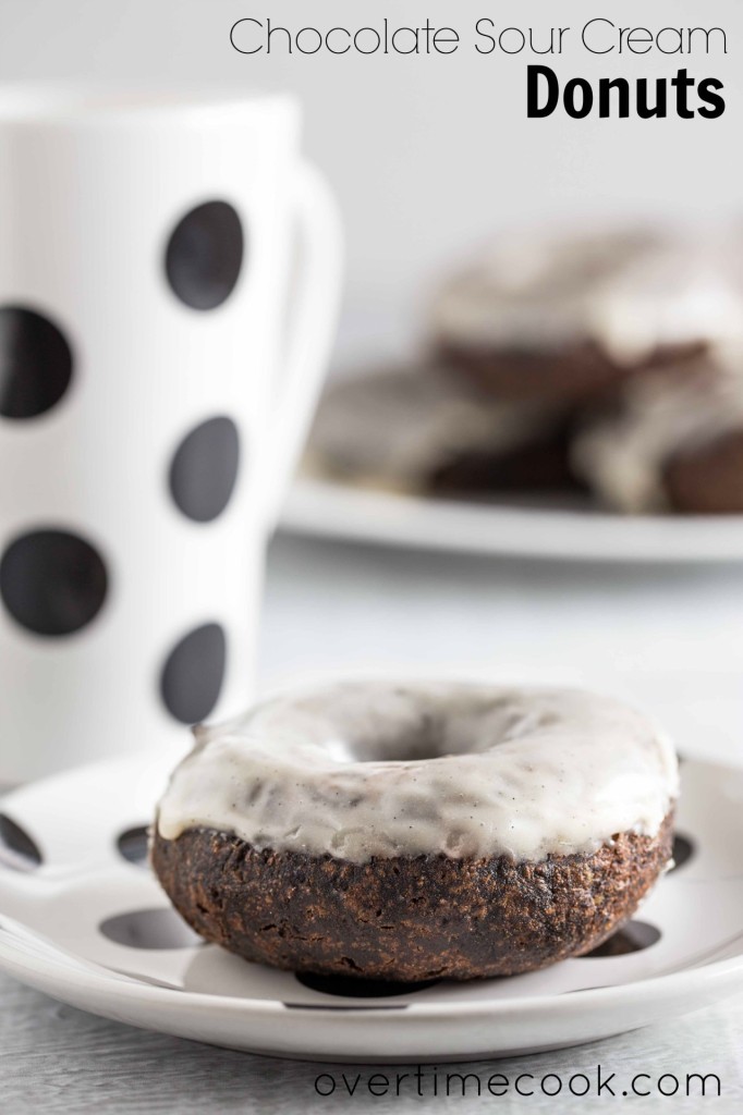 chocolate sour cream donuts on overtime cook
