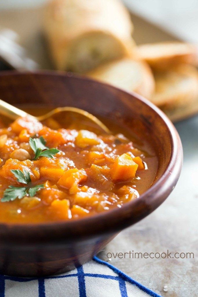 hearty autumn vegetable soup on overtime cook