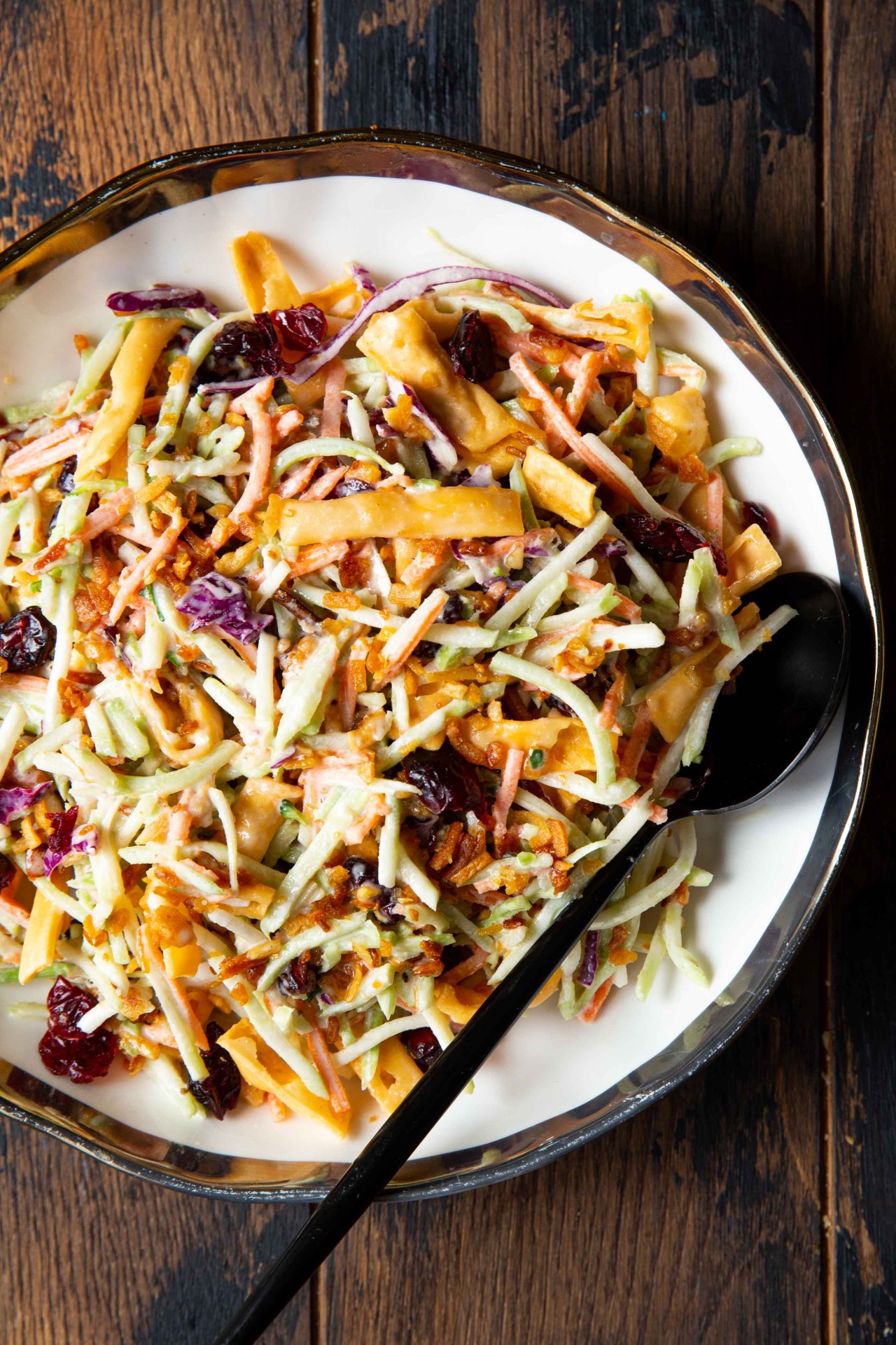 Crunchy Broccoli Slaw with Tangy Maple Dressing - Overtime Cook