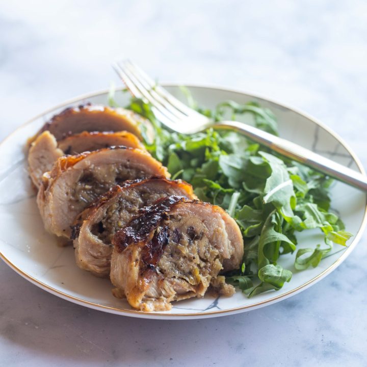 Chicken Capons with Leek and Date Stuffing 