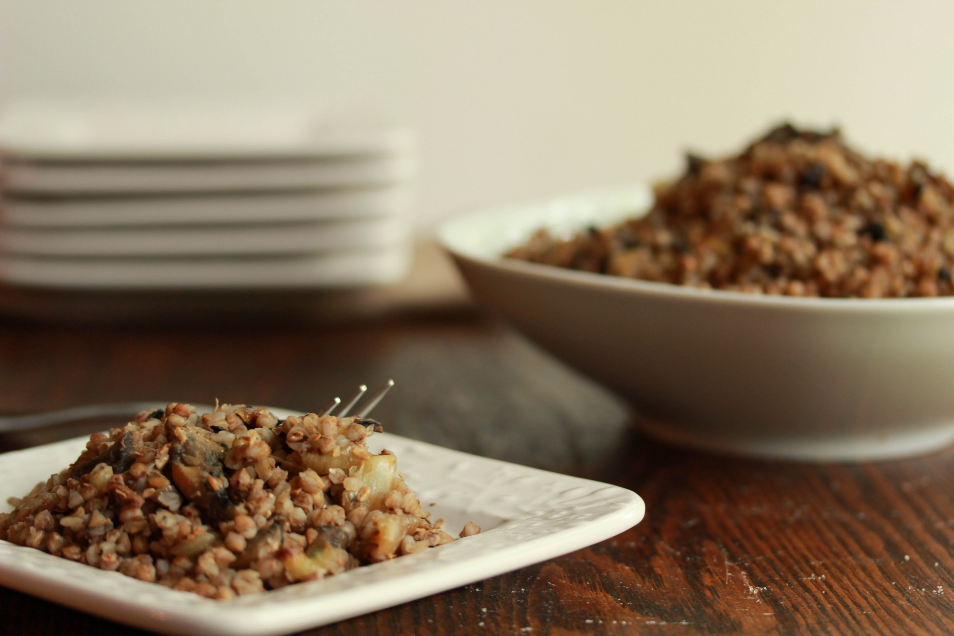 Kasha with Onions and Mushrooms...and a Cookbook Review Overtime Cook