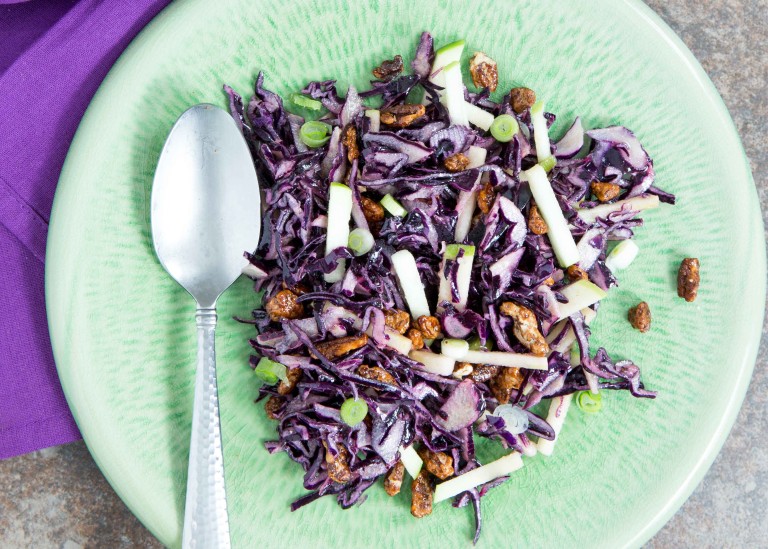 Purple Cabbage Salad with Maple Vinaigrette Overtime Cook
