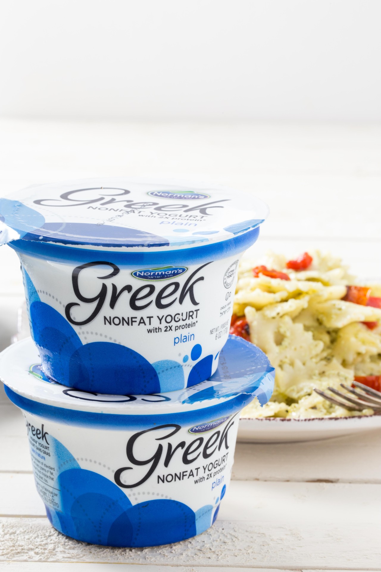 Pasta with Greek Yogurt Pesto Cream Sauce Overtime Cook