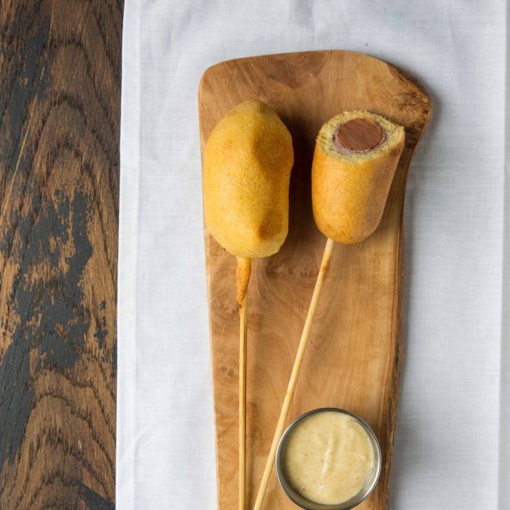 Pastrami Wrapped Corn Dogs